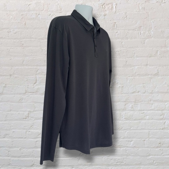 TravisMathew Long Sleeve Polo Shirt Men’s XL Gray Performance Stretch Golf - Picture 2 of 8